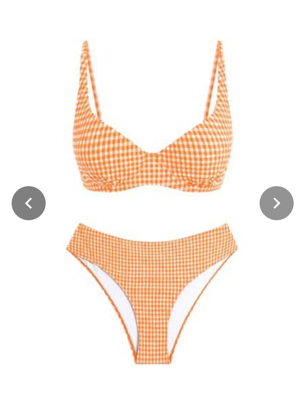 Zaful Orange Gingham Underwire Bikini Set